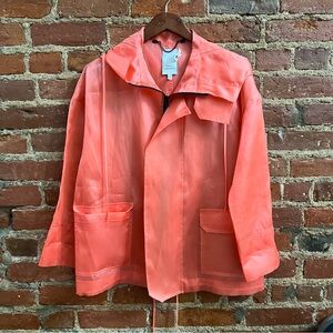Silk orange peach jacket NWT